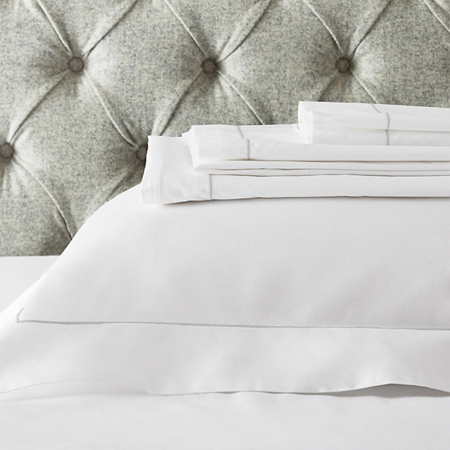 The White Company Single Row Cord Cotton Flat Sheet - Set of 2