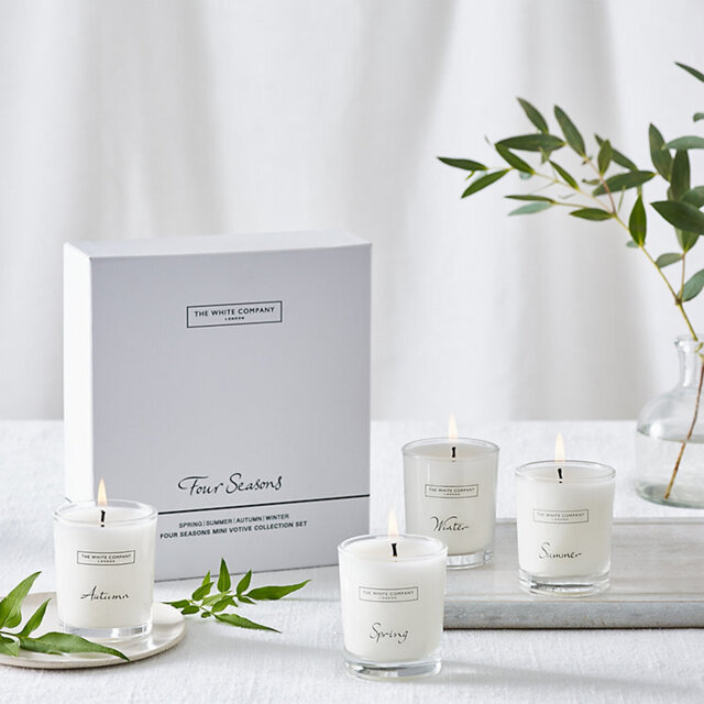 The White Company Four Season Mini Votive Candle Collection Gift Set, No Colour, Size: One Size