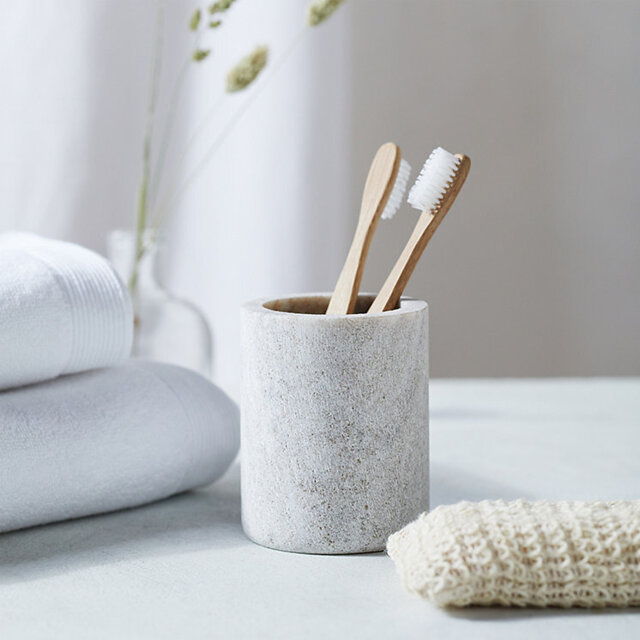 The White Company Marble Toothbrush Holder, Beige, Size: One Size - image 1