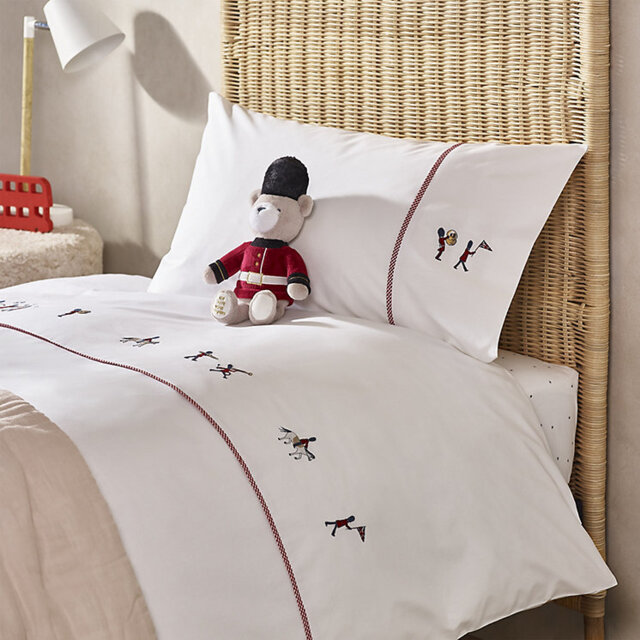 The White Company Pure Cotton Embroidered London Parade Bed Linen Set - Single