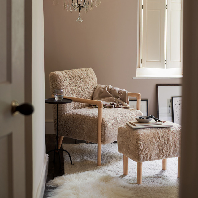 The White Company Sheepskin Chair and Footstool Set, Oatmeal, Size: One Size - image 1