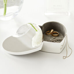 The White Company Silver Plated Heart Box, Silver, Size: One Size