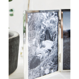 The White Company Triple Aperture Hinged Fine Silver Photo Frame - 4x6”, Silver, Size: One Size - thumbnail 2