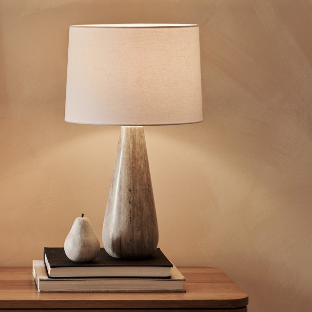 The White Company Marlow Marble Teardrop Table Lamp, Natural Stone, Size: One Size - image 1
