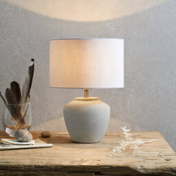 The White Company Southwold Table Lamp - Small, Stone, Size: One Size - thumbnail 1