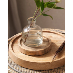 The White Company Mango Wood Candle Plate - Medium, Natural, Size: One Size - thumbnail 2