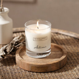 The White Company Mango Wood Candle Plate - Medium, Natural, Size: One Size - thumbnail 1