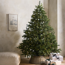 The White Company 7.5ft Symons Pre-Lit Christmas Tree and Tree Skirt, Natural - thumbnail 1