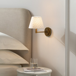 The White Company Brittany Rechargeable Wall Light, Brass/White, Size: One Size