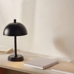 The White Company Wanstead Portable Table Lamp - Small, Black, Size: One Size