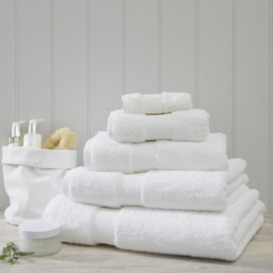 The White Company Luxury Egyptian Cotton Towel, White, Size: Face Cloth