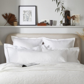 The White Company Vintage Etienne Large Bolster Cushion Cover, White, Size: Bolster