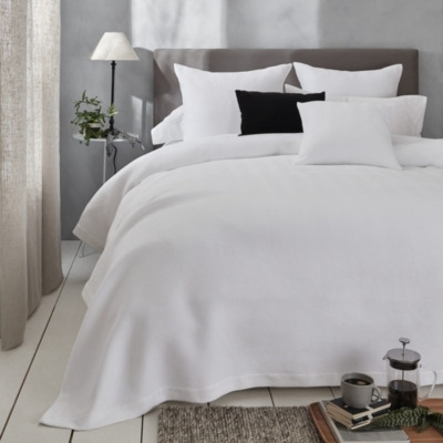 Luxury Herringbone Design Mason Bedspread in White - Single Size - image 1