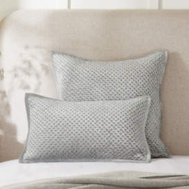 The White Company Brompton Cushion Cover, Silver Grey, Size: Medium Square