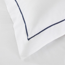 Luxurious Savoy Duvet Cover in White and Navy Blue - Emperor Size - thumbnail 2