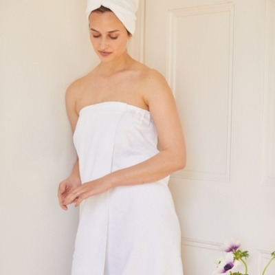 Luxurious Organic-Cotton Towel Wrap in White | Available in 3 Sizes - image 1