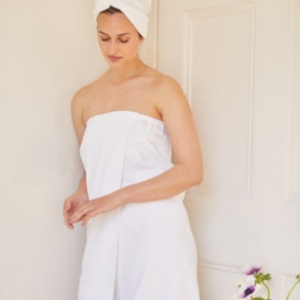 Luxurious Organic-Cotton Towel Wrap in White | Available in 3 Sizes - thumbnail 2