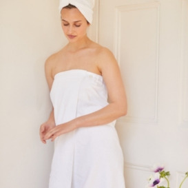 Luxurious Organic-Cotton Towel Wrap in White | Available in 3 Sizes