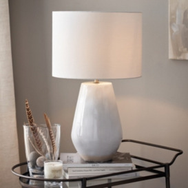 Parham Ceramic Table Lamp - White | One Size