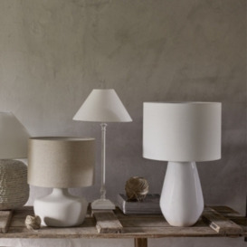 Parham Ceramic Table Lamp - White | One Size - thumbnail 2
