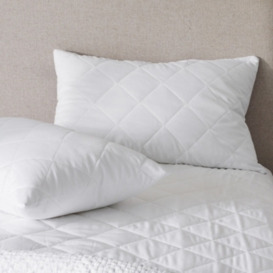 Luxury Pure Cotton Quilted Pillow Protector - Set of 2 | White - thumbnail 2