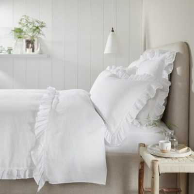 Luxurious Kara Hemp Duvet Cover in White - Emperor Size - image 1