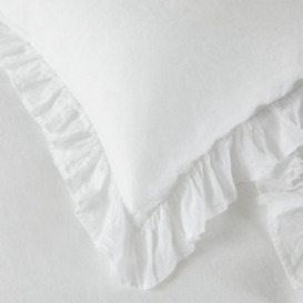 Luxurious Kara Hemp Duvet Cover in White - Emperor Size - thumbnail 2