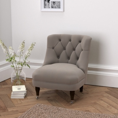 Richmond Velvet Tub Chair, Silver Grey Velvet, One Size