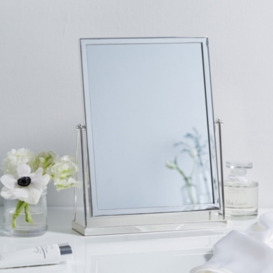 Silver Dressing Table Mirror - Elegant and Timeless Design - thumbnail 1