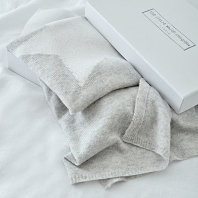 Luxurious Cashmere Star Baby Blanket in Pale Grey Marl - image 1