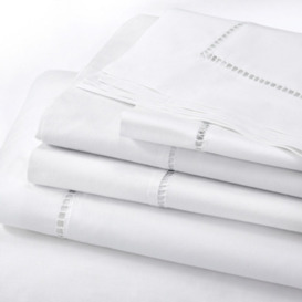 Santorini Pure-Cotton Percale Flat Sheet - White | Single - thumbnail 1