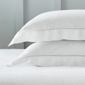 White Santorini Linen Oxford Pillowcase - Large Square