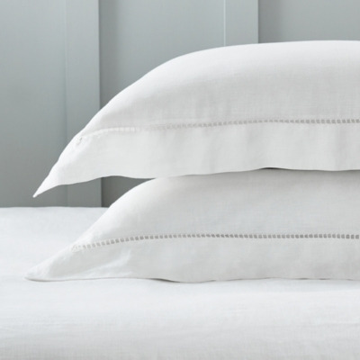 The White Company Santorini Linen Oxford Pillowcase - Single, White, Size: Super King - image 1