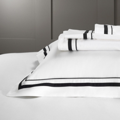 Luxurious Cavendish Flat Sheet in White/Black - Super King Size - image 1