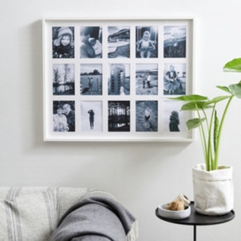 The White Company 15 Aperture Fine Wood Memories Photo Frame, White, Size: One Size