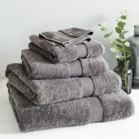 Luxury Slate Grey Egyptian Cotton Super Jumbo Towel - thumbnail 2