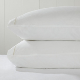 The White Company Single Row Cord Egyptian Cotton  Classic Pillowcase - Single , White Natural, Size: Standard