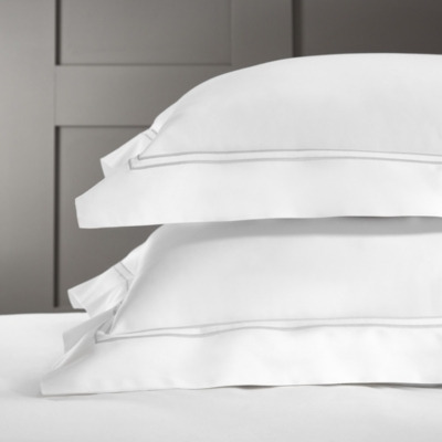 Symons Double Row Cord Oxford Pillowcase - White/Silver - image 1