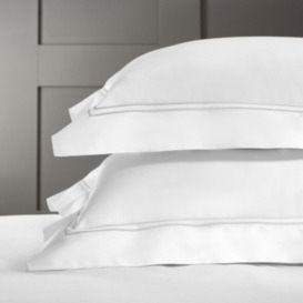 Symons Double Row Cord Oxford Pillowcase - White/Silver - thumbnail 1