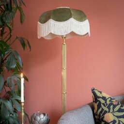 The Pistachio Fringed Lampshade - Medium (40cm) - Table Lamp / Floor Lamp - thumbnail 3