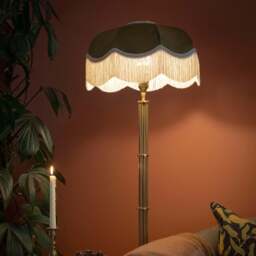 The Pistachio Fringed Lampshade - Medium (40cm) - Table Lamp / Floor Lamp - thumbnail 4
