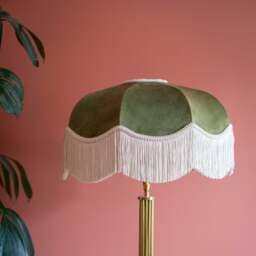 The Pistachio Fringed Lampshade - Medium (40cm) - Table Lamp / Floor Lamp - thumbnail 1
