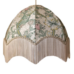 William Morris Golden Lily Fringed Lampshade, Linen - Extra Small (30cm) - Ceiling Pendant - thumbnail 4
