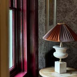 The Stripy Shade - Bronze & Brown Pleated Lampshade - Large (45cm) - Ceiling Pendant - thumbnail 2