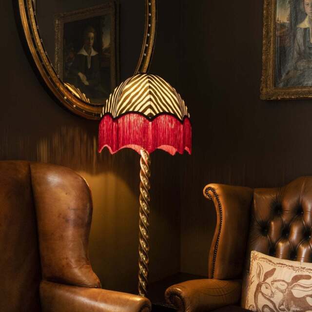 The Red Zebra Lampshade - Medium (40cm) - Ceiling Pendant - image 1