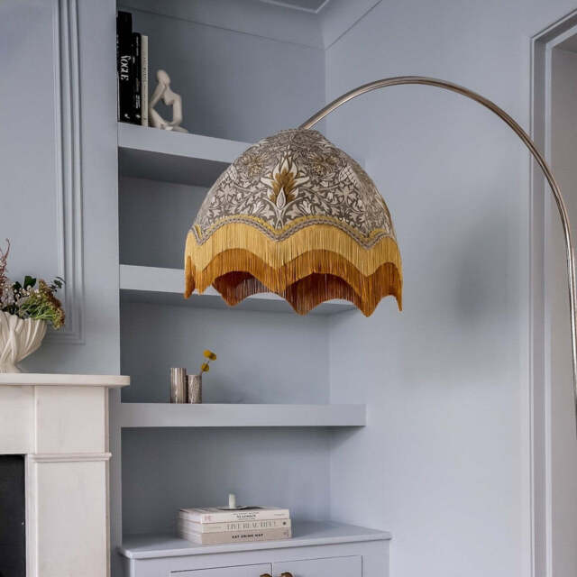 William Morris Snakeshead Fringed Lampshade - Small (35cm) - Ceiling Pendant - image 1