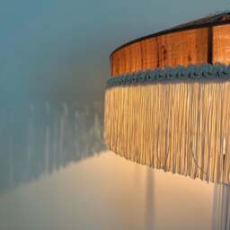 The Peggy Silk Fringed Lampshade, Brown - Large (50cm) - Table Lamp / Floor Lamp - thumbnail 3
