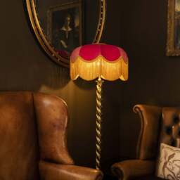 The Raspberry Fringed Lampshade - Extra Small (30cm) - Ceiling Pendant - thumbnail 2
