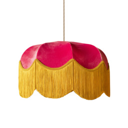 The Raspberry Fringed Lampshade - Extra Small (30cm) - Ceiling Pendant - thumbnail 4