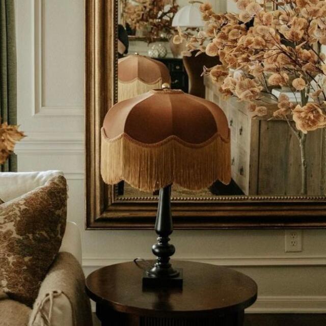 The Emmy Fringed Lampshade, Golden Fringe - Extra Small (30cm) - Ceiling Pendant - image 1